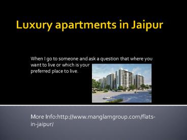 Luxury apartments in Jaipur