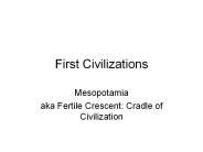 First Civilizations
