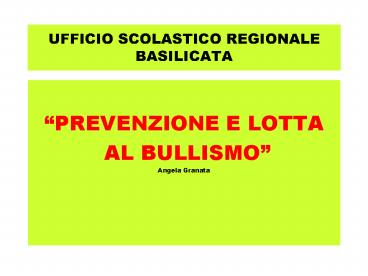UFFICIO SCOLASTICO REGIONALE BASILICATA