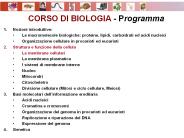 CORSO DI BIOLOGIA - Programma