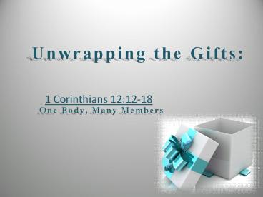 1 Corinthians 12:12-18