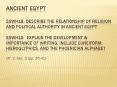 Ancient Egypt sswh1b: describe the relationship of religion and political authority in ancient egypt sswh1E: explain the development PowerPoint PPT Presentation