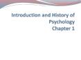 Introduction and History of Psychology Chapter 1 PowerPoint PPT Presentation