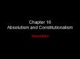 Chapter 16 Absolutism and Constitutionalism PowerPoint PPT Presentation
