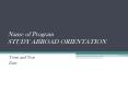 Name of Program STUDY ABROAD ORIENTATION PowerPoint PPT Presentation