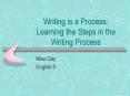 Writing is a Process: Learning the Steps in the Writing Process PowerPoint PPT Presentation