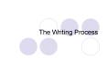 The Writing Process PowerPoint PPT Presentation