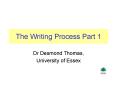 The Writing Process Part 1 PowerPoint PPT Presentation