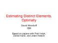 Estimating Distinct Elements, Optimally PowerPoint PPT Presentation