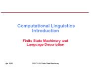 Computational Linguistics Introduction