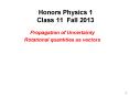 Honors Physics 1 Class 11 Fall 2013 PowerPoint PPT Presentation