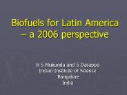 Biofuels for Latin America 
