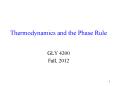 Thermodynamics and the Phase Rule PowerPoint PPT Presentation