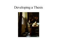 Developing a Thesis