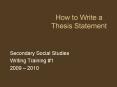 How to Write a Thesis Statement PowerPoint PPT Presentation