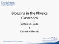 Blogging in the Physics Classroom PowerPoint PPT Presentation