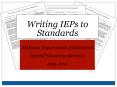Writing IEPs to Standards PowerPoint PPT Presentation