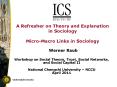 A Refresher on Theory and Explanation in Sociology Micro-Macro Links in Sociology  Werner Raub PowerPoint PPT Presentation