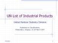 UN List of Industrial Products PowerPoint PPT Presentation