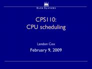 CPS110: CPU scheduling