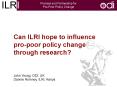 Can ILRI hope to influence pro-poor policy change through research? PowerPoint PPT Presentation