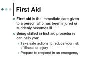 First Aid