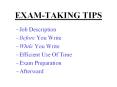 EXAM-TAKING TIPS PowerPoint PPT Presentation
