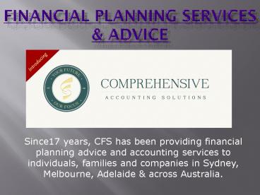 Financial Planning Services & Advice