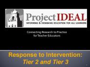 Response to Intervention: Tier 2 and Tier 3