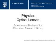 Physics Optics: Lenses