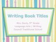 Writing Book Titles PowerPoint PPT Presentation
