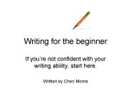 Writing for the beginner