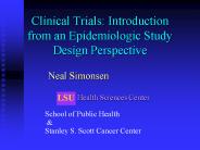 Clinical Trials: Introduction from an Epidemiologic Study Design Perspective