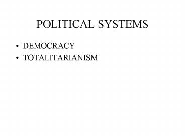 POLITICAL SYSTEMS