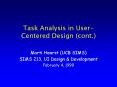 Task Analysis in User-Centered Design (cont.) PowerPoint PPT Presentation