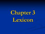 Chapter 3 Lexicon