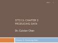 STT215: CHAPTER 3 PRODUCING DATA Dr. Cuixian Chen PowerPoint PPT Presentation
