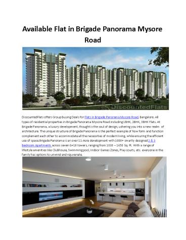 2/3 BHK Flats in Brigade Panorama Bangalore