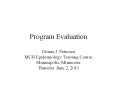 Program Evaluation PowerPoint PPT Presentation