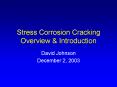 Stress Corrosion Cracking Overview PowerPoint PPT Presentation