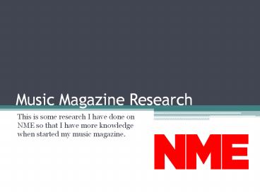 Music Magazine Research