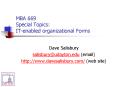 MBA 669 Special Topics: IT-enabled organizational Forms PowerPoint PPT Presentation