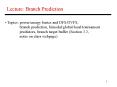 Lecture: Branch Prediction PowerPoint PPT Presentation
