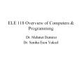 ELE 118 Overview of Computers PowerPoint PPT Presentation