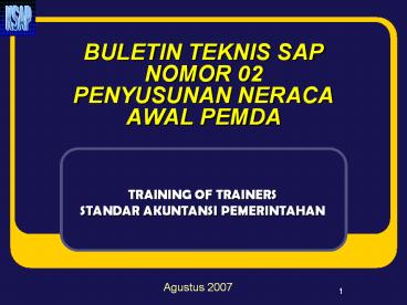 BULETIN TEKNIS SAP NOMOR 02 PENYUSUNAN NERACA AWAL PEMDA