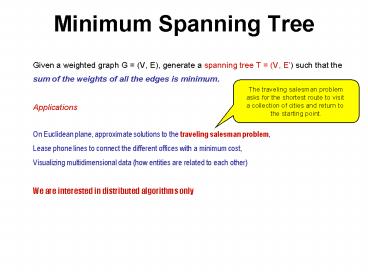 PPT – Minimum Spanning Tree PowerPoint presentation | free to download ...