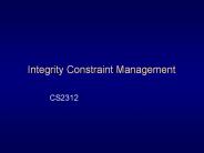 Integrity Constraint Management