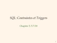 SQL: Contraintes et Triggers
