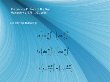 Pre calculus Problem of the Day