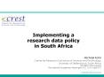 Implementing a research data policy in South Africa PowerPoint PPT Presentation